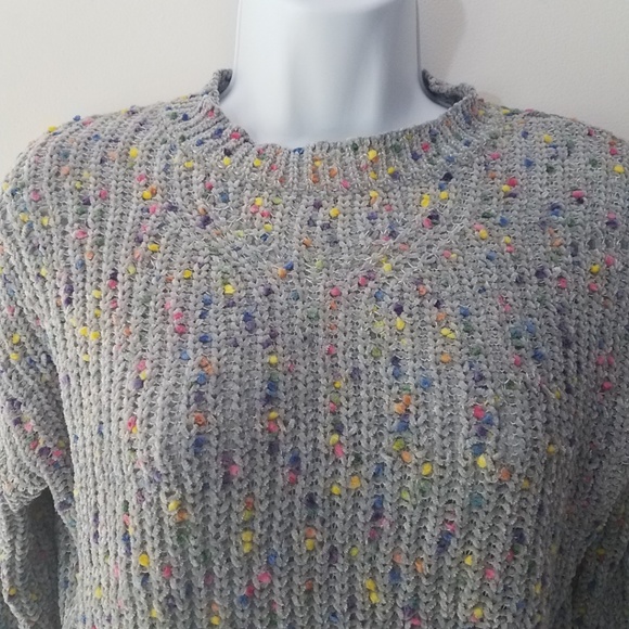 Wild Fable Gray Confetti Sweater Crop Long Sleeve - Picture 3 of 7